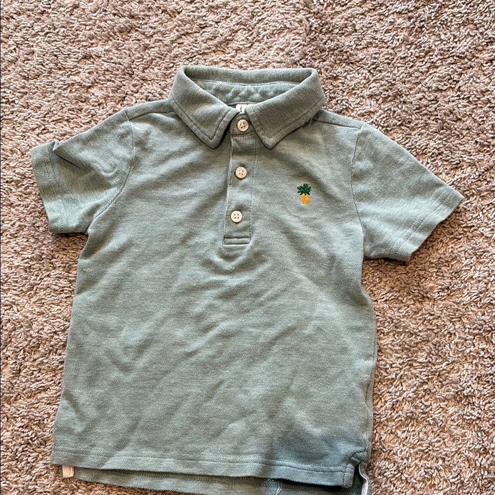 Janie and Jack Green Polo Shirt Soft Cotton Blend